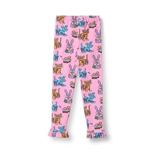 Småfolk Dabinett With Robot Pets Leggings Pink Lilac  Pink lilac-4-5 Y  Lyserød  4-5 år  Piger