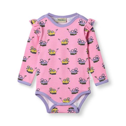 Småfolk Regent With Robot Mice Langærmet Baby Body Pink Lilac  Pink lilac-92 cm  Lyserød  92 cm  Piger