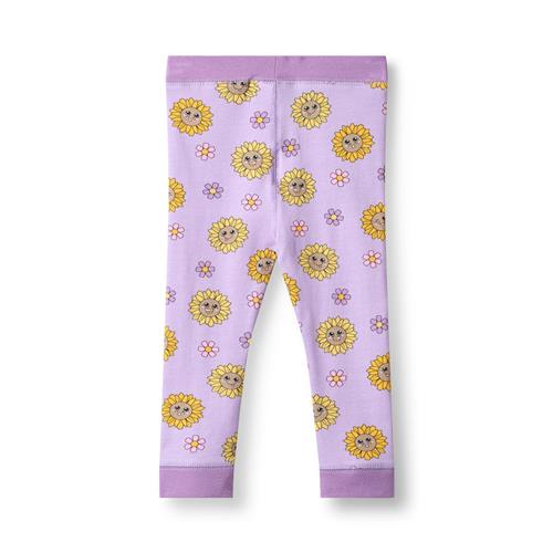 Småfolk Elstar With Sunflowers Baby-leggings Heather Purple  Heather purple-86 cm  Lilla  86 cm  Piger