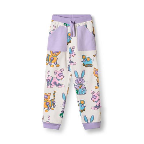 Småfolk Macoun With Robot Pets Joggingbukser Vanilla  Vanilla-5-6 Y  Hvid  5-6 år  Piger