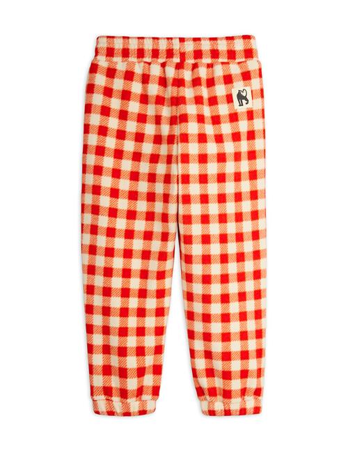 Mini Rodini Gingham Fleece-bukser  Red 116/122 cm  Rød  116/122 cm  Drenge