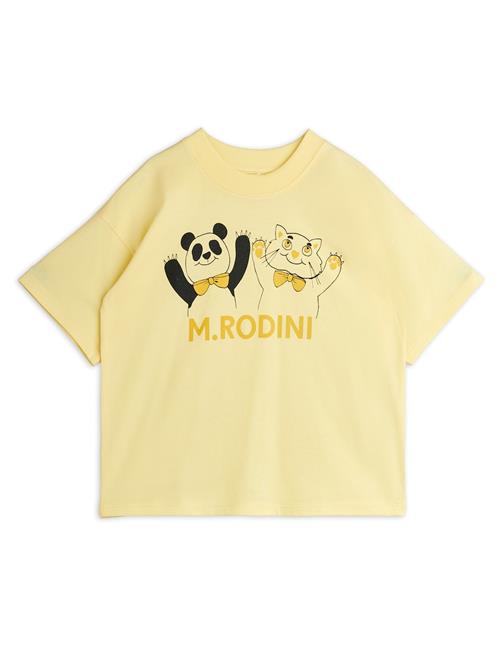 Mini Rodini GOTS Panda & Cat Tee Yellow  Yellow 92/98 cm  Gul  92/98 cm  Drenge, Piger
