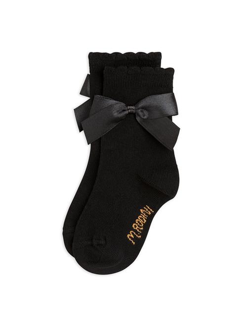 Mini Rodini Satin Bow Sokker  Black 32-35 EU  Sort  32-35 EU  Piger