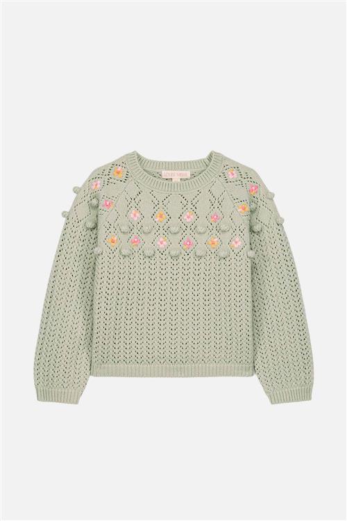 Louise Misha Vakita Strikket Trøje Almond Almond-6 Y  Grøn  6 år  Piger
