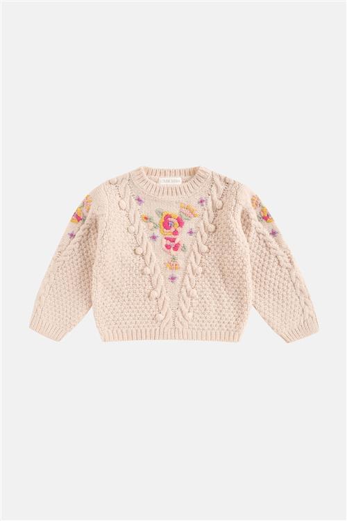 Louise Misha Acila Strikket Trøje Cream  Cream-4 Y  Creme  4 år  Piger