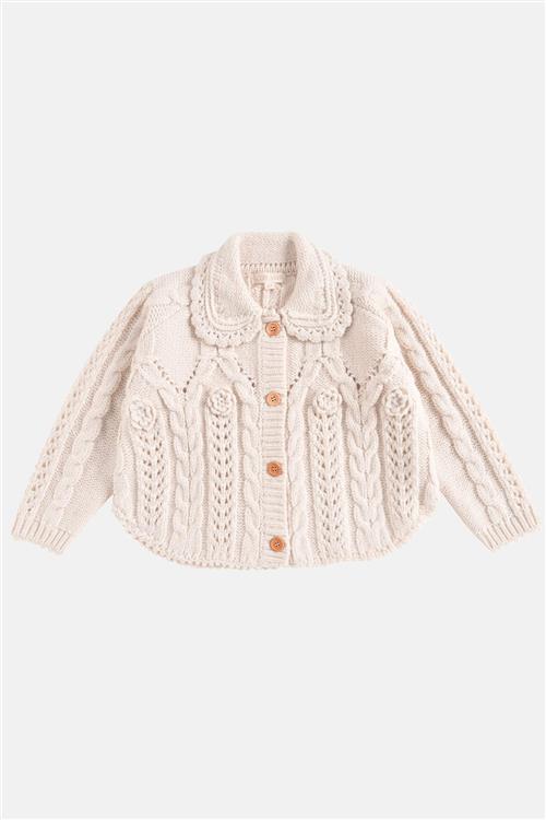 Louise Misha Khellana Strikket Kappe Cream  Cream-7 Y  Creme  7 år  Piger