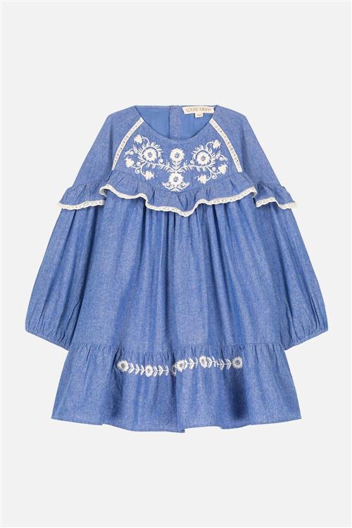 Louise Misha Orana Vævet Kjole Blue Chambray Blue Chambray-6 Y  Blå  6 år  Piger