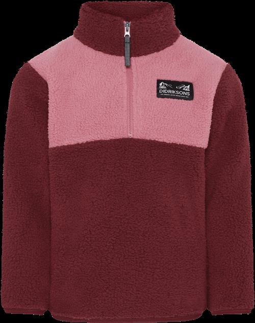 Didriksons Gosig Kids Jumper Med Halv Lynlås Anemon Red  Anemon Red-110 cm  Rød  110 cm  Drenge, Piger