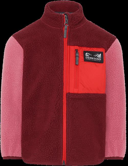 Didriksons Anten Kids Jumper Med Fuld Lynlås Anemon Red  Anemon Red-110 cm  Rød  110 cm  Drenge, Piger
