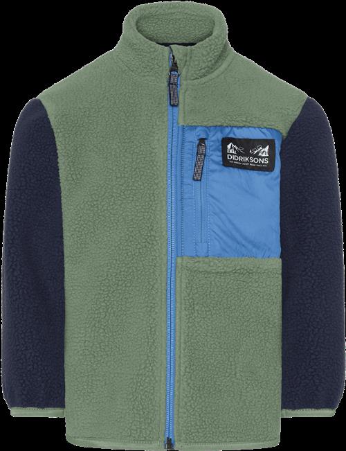 Didriksons Anten Kids Jumper Med Fuld Lynlås Light Moss  Light Moss-80 cm  Grøn  80 cm  Drenge, Piger