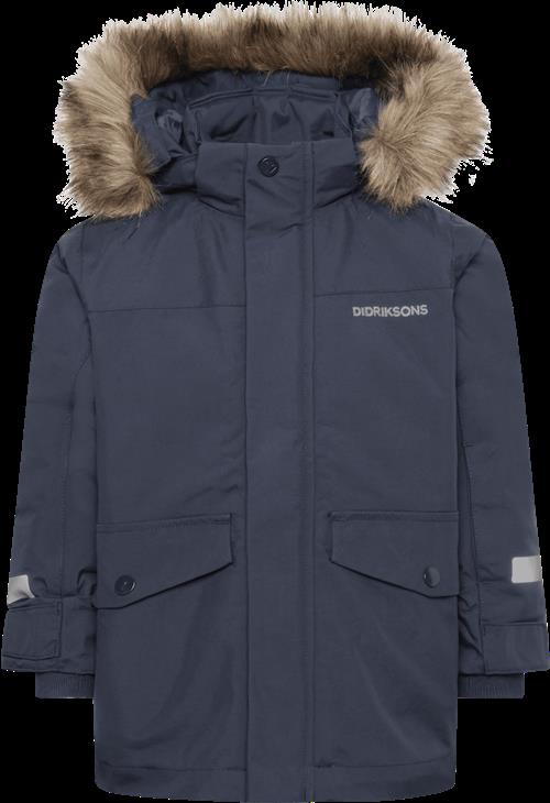 Didriksons Bjärven Kids 4 Parka Navy  Navy-110 cm  Marineblå  110 cm  Drenge, Piger