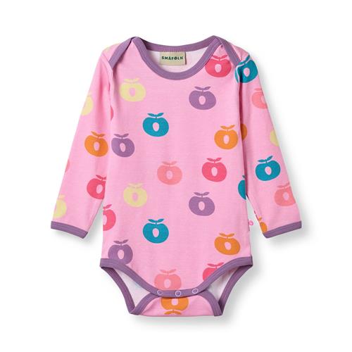 Småfolk Ulm Long-Sleeved Baby Body with Apples Pink lilac Pink lilac-86 cm  Lyserød  86 cm  Piger