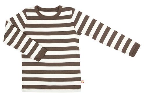 Katvig Langærmet Stribet Bluse Kat.stripe  Kat.Stripe-80 cm  Brun  74 cm  Drenge, Piger