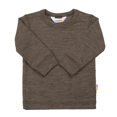 Joha Langærmet Uldtop Brown Melange  Brown Melange-70 cm Wool Brun  70 cm  Drenge, Piger