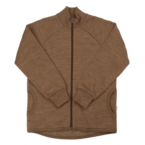 Joha Uldcardigan Med Lynlås Warm Brown  Warm brown-80 cm Wool Brun  80 cm  Drenge, Piger