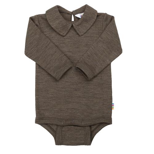Joha Babyuld Body Med Krave Brown Melange  Brown Melange-80 cm Wool Brun  80 cm  Drenge, Piger