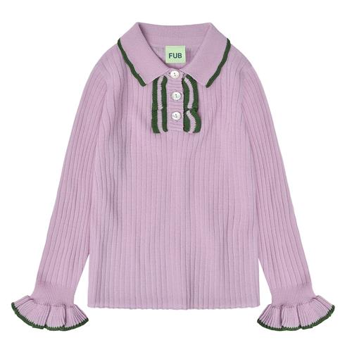 FUB Polo Med Frynser Iris  Iris-120 cm Wool Lilla  120 cm  Piger