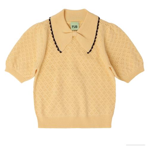 FUB Pointelle-polo Wheat  Wheat-130 cm Wool Beige  130 cm  Piger