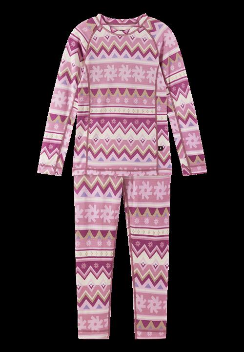 Reima Taitoa Base Layer-sæt I Uld Grey Pink  Grey Pink-100 cm  Lyserød  100 cm  Drenge, Piger