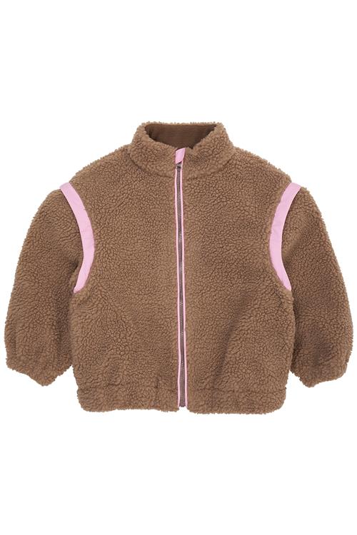Copenhagen Colors Teddyjakke Med Aftagelige Ærmer Natural Pink  Natural Pink 128 cm  Brun  128 cm  Drenge, Piger