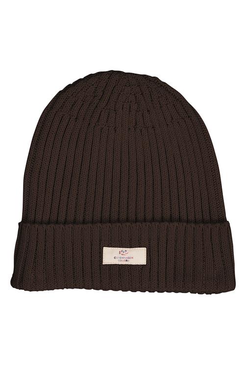 Copenhagen Colors GOTS Klassisk Hue I Bomuldsstrik Dark Brown  Dark Brown 48/50 cm  Brun  48/50 cm  Drenge, Piger