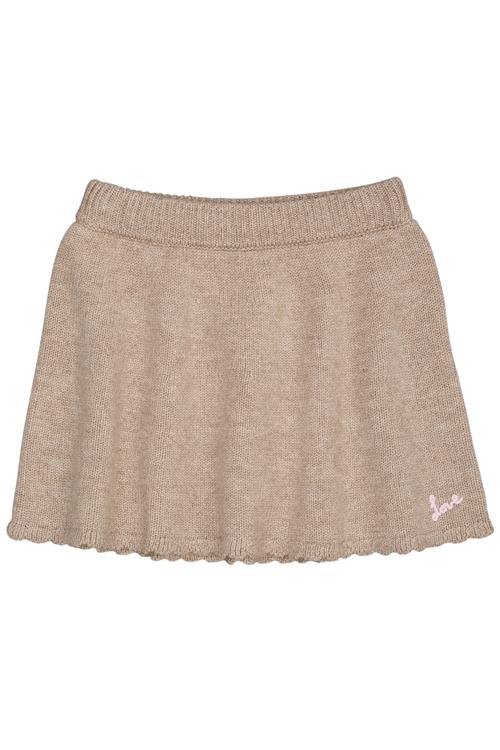 Copenhagen Colors Kashmir-nederdel Med Broderi Sand Melange  Sand Melange 104 cm  Brun  104 cm  Piger