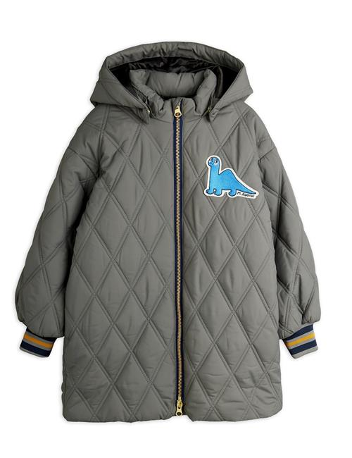Mini Rodini Dino Patch-quiltede Parkaer Grey  Grey 104/110 cm  Grå  104/110 cm  Drenge