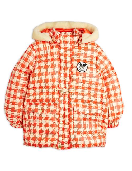 Mini Rodini Ritzratz Patch Gingham Puffer-jakke Red  Red 128/134 cm  Rød  128/134 cm  Piger