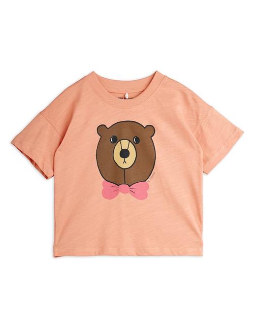 Mini Rodini GOTS Bear T-shirt Med Korte Ærmer Pink  Pink 116/122 cm  Lyserød  116/122 cm  Piger