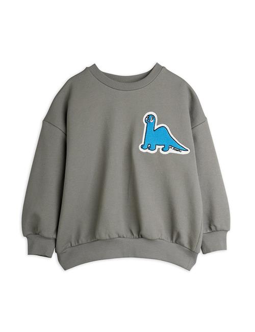 Mini Rodini GOTS Dino Patch-sweater Grey  Grey 128/134 cm  Grå  128/134 cm  Drenge