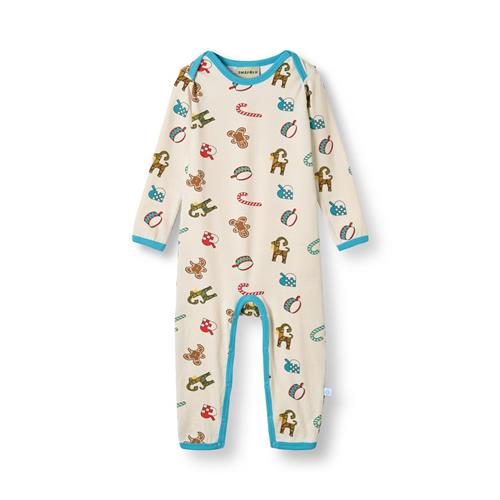 Småfolk Ulm Langærmet Babydragt Med Julepynt Hvid Vanilla  Vanilla-68 cm  Hvid  68 cm  Drenge, Piger