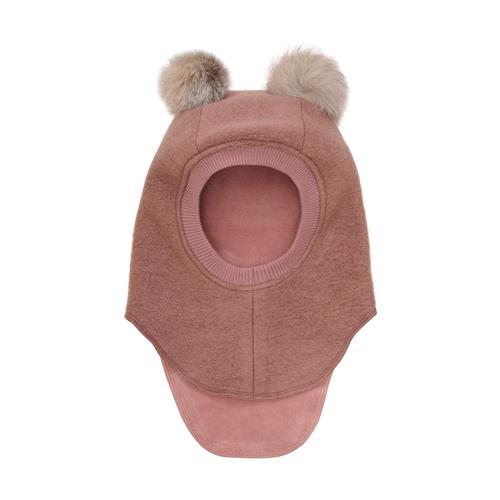 Huttelihut Balaclava I Uldalpakka Med Pomponer Burlwood  Burlwood 50 cm  Lyserød  50 cm  Piger