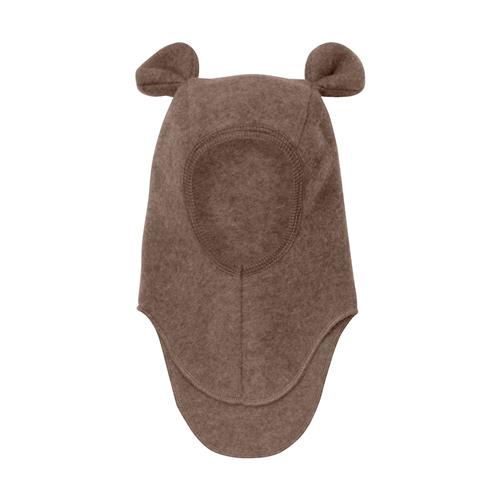 Huttelihut Balaclava I Uldfleece Med Ører Brown Melange  Brown Melange 50 cm Wool Brun  50 cm  Drenge, Piger