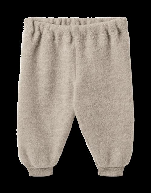 Wheat Kinnie Fleece-bukser I Uld Khaki Melange  Khaki Melange 80 cm Uld Brun  80 cm  Drenge, Piger