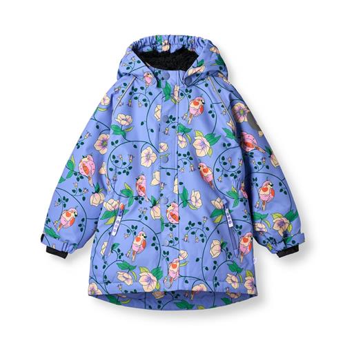 Småfolk Vinterfrakke Med Fugle Og Blomster Purple Delight  Purple Delight-1-2 Y  Lilla  1-2 år  Piger