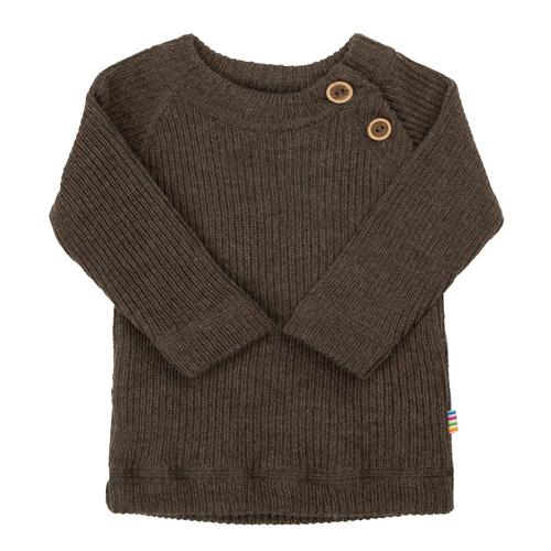 Joha Langærmet Bluse I Uld Brown Melange  Brown Melange-80 cm  Brun  80 cm  Drenge