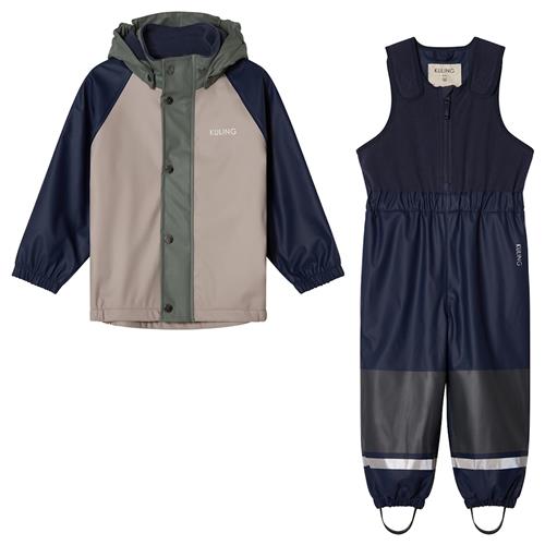 Kuling Ottawa Foret Regnsæt Taupe/navy/light Green Blocking Taupe/Navy/Light Green Blocking 98/104 cm  Marineblå  98/104 cm  Drenge, Piger