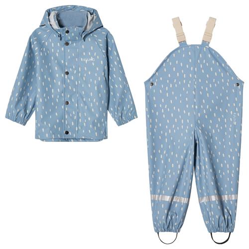 Kuling San Marino Uforet Regnsæt Dove Blue Dots Dove Blue Dots 122/128 cm Rain Blå  122/128 cm  Drenge, Piger