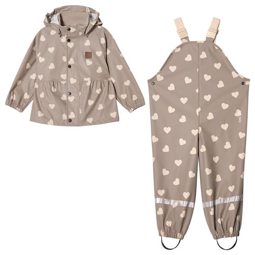 Kuling Toulouse Uforet Regnsæt Taupe Hearts Taupe Hearts 134/140 cm Rain Brun  134/140 cm  Drenge, Piger