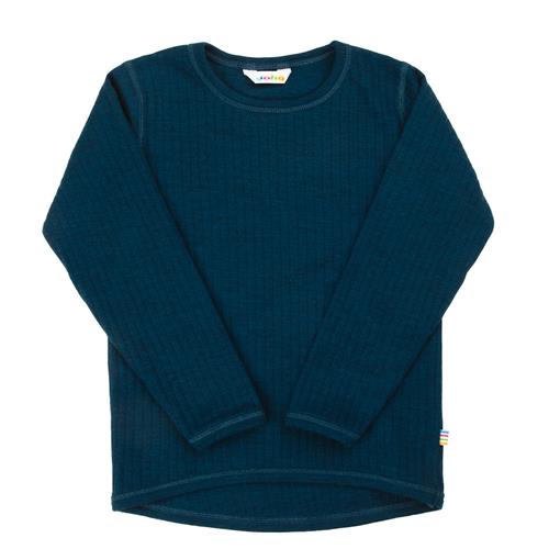 Joha Langærmet Skjorte I Uld Dark Turquoise  Dark Turquoise-80 cm  Blå  80 cm  Drenge, Piger
