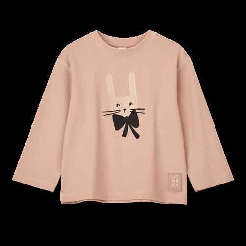 Liewood GOTS Apia Placement Langærmet T- Shirt Rabbit / Pale Tuscany  Placement Longsleeve T- shirt-122/128 cm  Brun  122/128 cm  Drenge, Piger