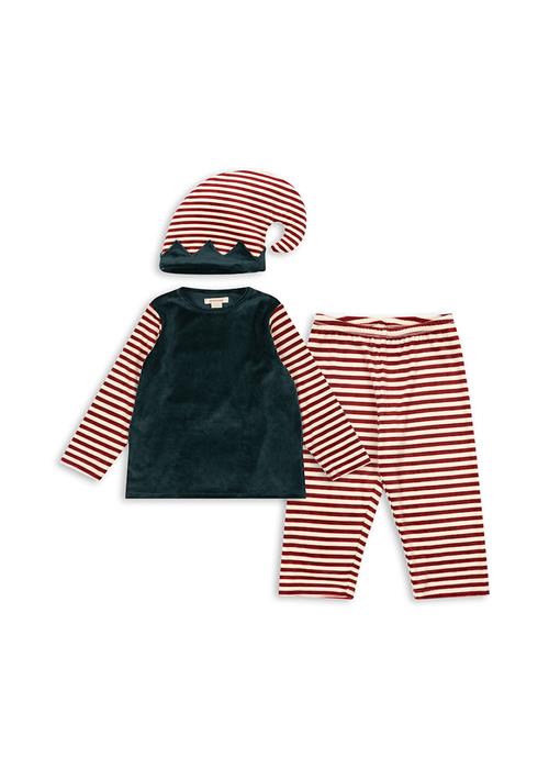 Konges Sløjd Christmas Elver-kostume Greener Pastures Red Dahlia Stripe  Greener Pastures Red Dahlia Stripe 18 months  Rød  18 måneder  Drenge, Piger