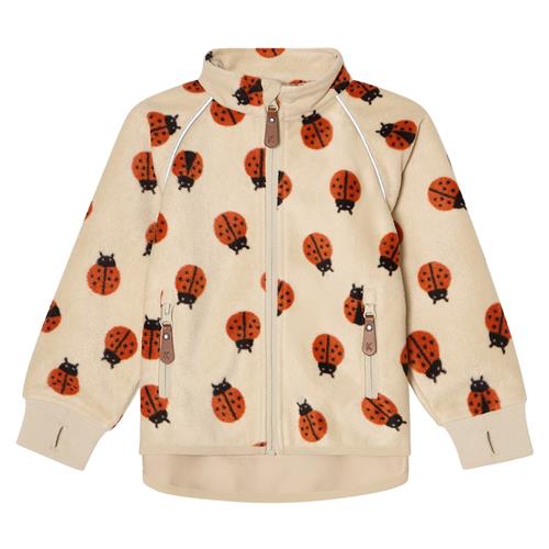 Kuling Livigno Vindfleece-jakke Ladybug Ladybug AOP 86 cm  Hvid  86 cm  Drenge, Piger