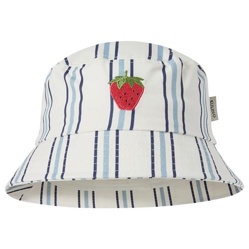 Kuling Fejan Bucket Hat Blue Stripe Strawberry  Blue Stripe Strawberry 48/50 cm  Blå  48/50 cm  Drenge, Piger