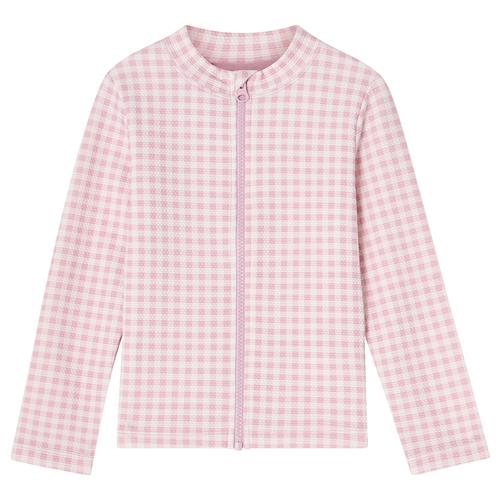 Kuling Montauk UV-skjorte Med Lynlås Pink Gingham  Pink Gingham 74/80 cm  Lyserød  74/80 cm  Piger