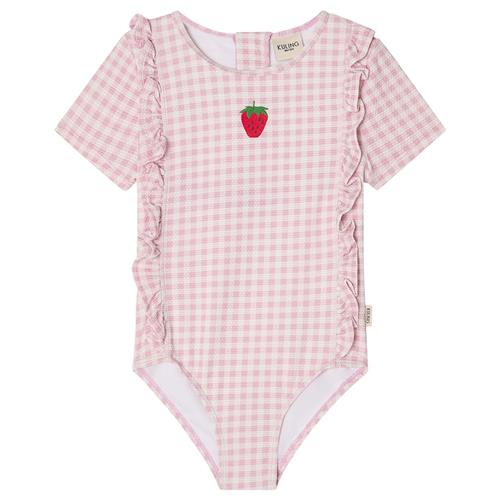 Kuling Symi UV-badedragt Pink Gingham  Pink Gingham 110/116 cm  Lyserød  110/116 cm  Piger