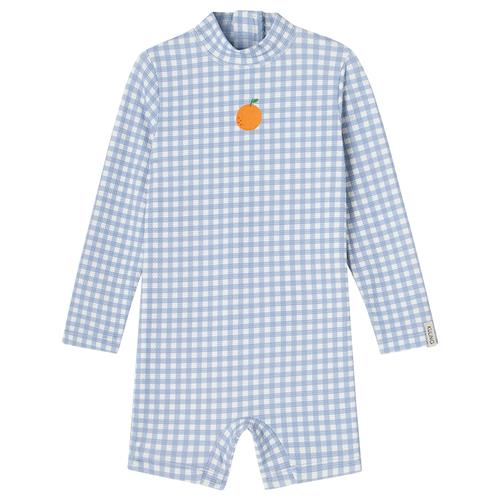 Kuling Tofta UV-dragt Dove Blue Gingham  Dove Blue Gingham 62/68 cm  Blå  62/68 cm  Drenge, Piger
