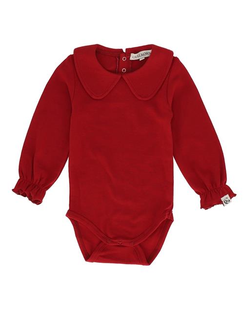 Gullkorn Peg Bodysuit Deep Red  Deep Red-80 cm  Rød  80 cm  Drenge, Piger