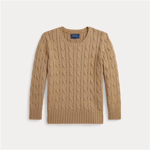 Ralph Lauren Kabelstrikket Sweater Camel  Camel 102-108cm  Beige  102-108 cm  Drenge