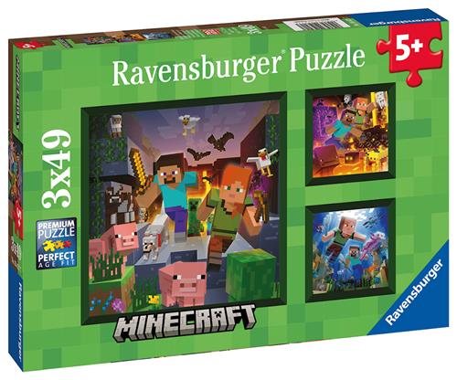 Ravensburger Ravensburger Biomes Minecraft - Puslespil Mix  Mix-Onesize  Grøn  One Size  Drenge, Piger